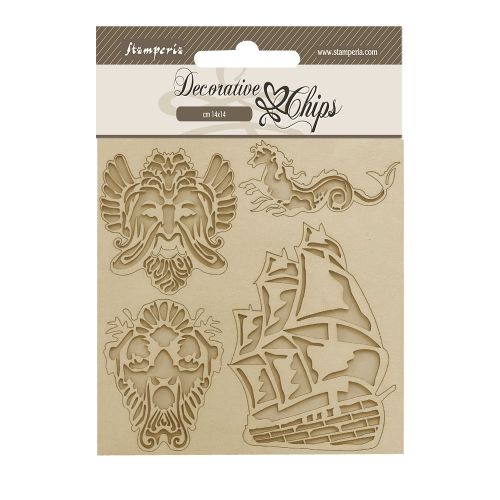 Decorative Chips SONGS OF THE SEA SAILING SHIP 14 x 14 cm.