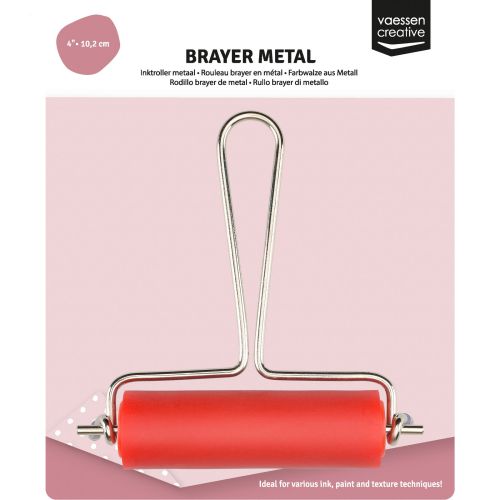 Валяк за разнасяне на мастила, бои и линогравюра MIXED MEDIA • V.Creative • Brayer Metal 4in 