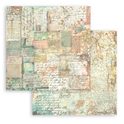 STAMPERIA, BROCANTE ANTIQUES PATCHWORK CARDS 12x12 Inch Paper Sheets