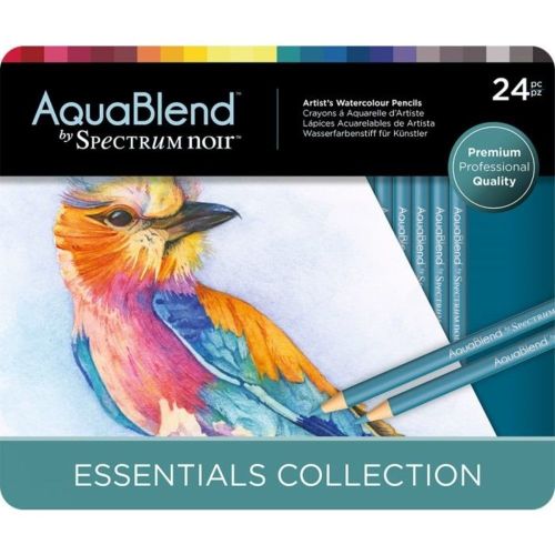 Spectrum Noir, AquaBlend Pencils Essential (24pcs) - Метална кутия АКВАРЕЛНИ дизайн моливи 24цв
