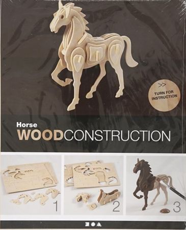 3D Wood Construction Kit HORSE - Дървен конструктор 18x4,5x16 