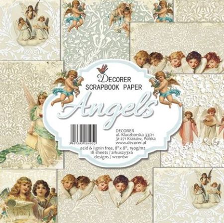 DECORER ANGELS  8x8 Inch Paper Pack - Дизайнерски блок, 20.3 X 20.3 см.
