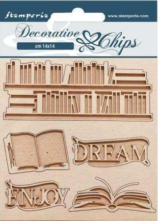 Decorative Chips Vintage Library - Чипборд 3D елементи 14 х 14 см.