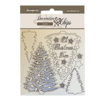 Decorative Chips Christmas Tree - Чипборд 3D елементи 14 х 14 см.