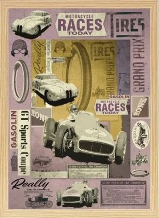 Vintage framed poster RACES – Винтидж постер в рамка 50х70см