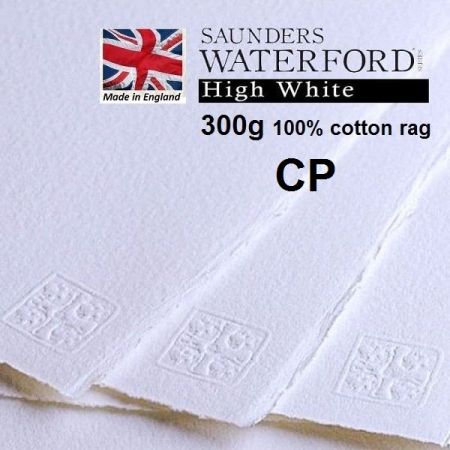 # SAUNDERS WATERFORD CP 300g HIGH WHITE 76 x 56 - Професионален акварелен ръчен картон 100% памук 