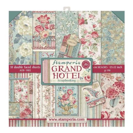 SCRAPBOOKING PAD 10 SHEETS - "GRAND HOTEL" - Дизайнерски блок 12"x12" 