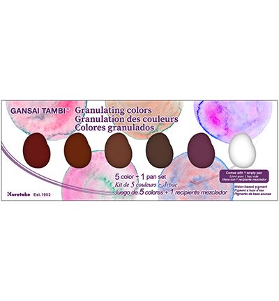 Gansai Tambi Granulating Colors, 5 Colors set -  Японски акварели, Гранулатни цветове 5 цв.