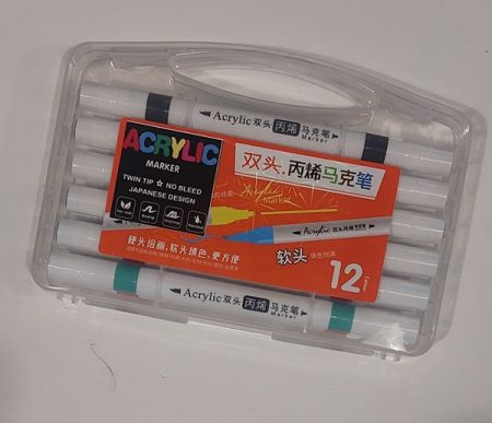 # ACRYLIC TWIN MARKER  12 - Двувърхи акрилни маркери  12бр