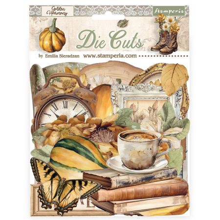 3D Die cuts assorted - Golden Harmony - 3D комплект хартиени елементи - 15 х 15 см.