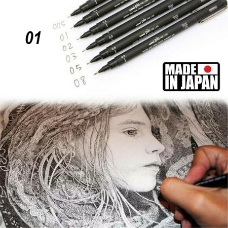 UNI PIN  FINE LINER  01 - Профи тънкописец BLACK 