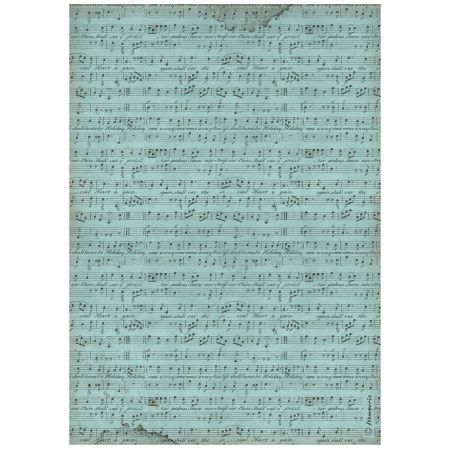 STAMPERIA, A4 Rice Paper  Music background score