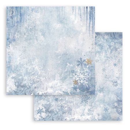 STAMPERIA, Create Happiness Dewdrops blue snowflakes - Дизайнерски скрапбукинг картон 30,5 х 30,5 см.