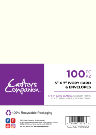 A6 Cards & Envelopes (100pk) - 5 x 7 "  / 250g 50 картички и 50 плика - IVORY