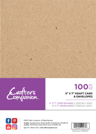 A6 Cards & Envelopes (100pk) - 5 x 7 "  / 250g 50 картички и 50 плика - KRAFT