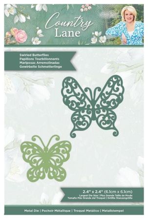 Country Lane Metal Die Swirled Butterflies - Щанци за рязане 