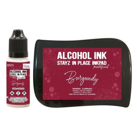 Stayz in Place Alcohol Ink Pearlescent Burgundy  Pad+Reinker