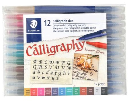 STAEDTLER CALLIGRAPHY 12 - Калиграфски ДВУВЪРХИ маркери 12 цвята