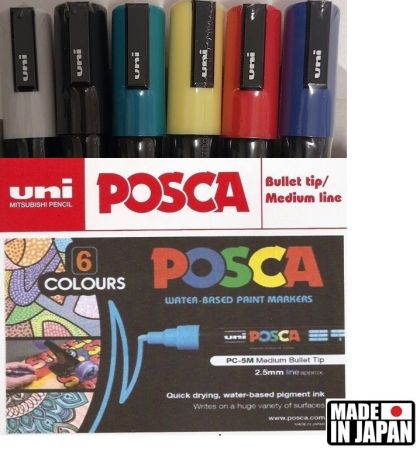 POSCA MERKER  PC-5M MEDIUM Set of 6