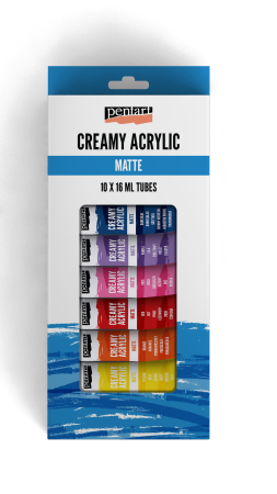 Creamy acrylic paint matte set 10 colors x 16 ml / tube