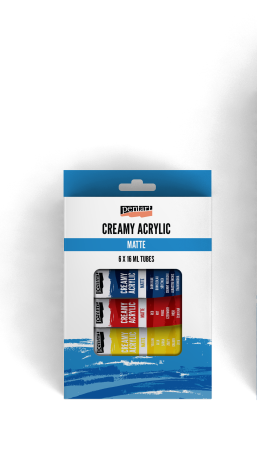 Creamy acrylic paint matte set 6 colors x 16 ml / tube