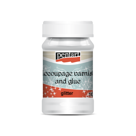 PENTART - Decoupage varnish&glue, glitter,100 ml