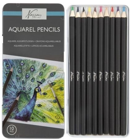 NASSAU AQUAREL PENCILS 10 - Фини акварелни моливи 10цв