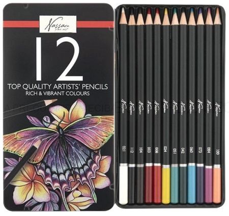 NASSAU  COLOURED Pencils 12pc - Метална кутия АРТ МОЛИВИ  12цв