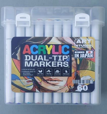 ART STUDIO ACRYLIC MARKERS  60 - Двувърхи акрилни маркери  BRUSH / F  60бр