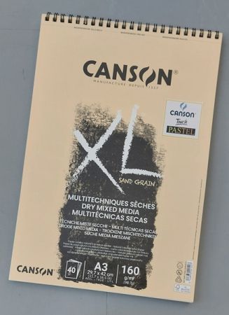 Canson XL TOUCH  Sand Grain PAD 160gsm - Скицник пастел А3 40л.  160г - Натурал