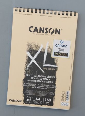 Canson XL TOUCH Sand Grain PAD 160gsm - Скицник пастел А4  40л.  160г - Натурал