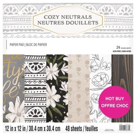 Cozy Neutrals 12x12 Inch Paper Pad  - Дизайнерски блок 12"х12" / 48листа 