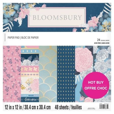 Bloomsbury 12x12 Inch Paper Pad  - Дизайнерски блок 12"х12" / 48листа 