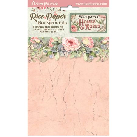 STAMPERIA - Rice paper A6 - House of Roses - Оризова декупажна хартия A6, 8 различни модела