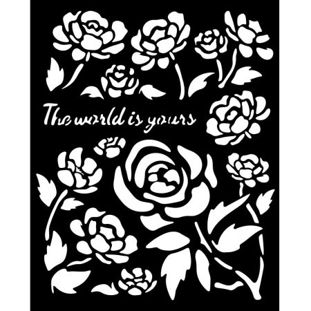 Stamperia, Thick Stencil 20x25cm - Timeless roses