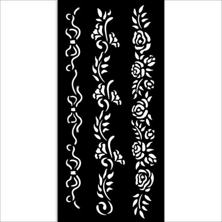 Stamperia, Thick Stencil 12x25cm Timeless 3 borders