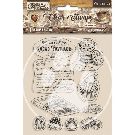 Acrylic stamp cm 14x18 - Coffee and Chocolate chocolate elements