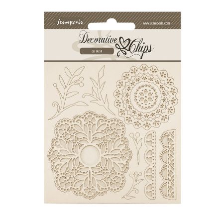 Decorative Chips - Timeless lace 14 x 14 cm.