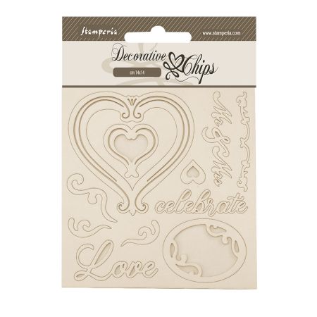 Decorative Chips - Timeless hearts 14 x 14 cm.