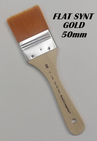 ROYAL FLAT GOLD SYNT BRUSH - Четка плоска  универсална 50mm