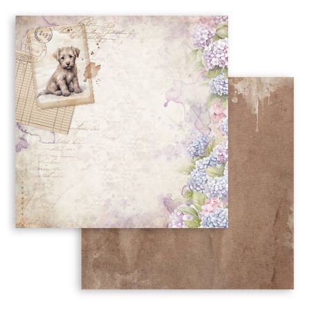 STAMPERIA, Quiet Days dog postcard - Дизайнерски скрапбукинг картон 30,5 х 30,5 см.