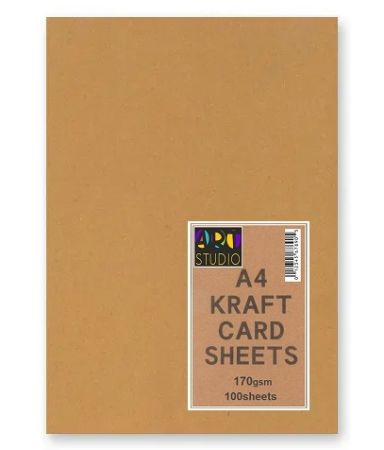 Крафт картон натурален кафяж А4 170 г / пакет 100 листа