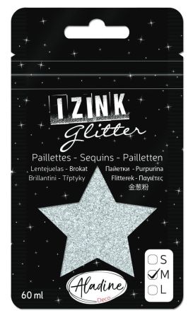 IZINK GLITTER S - Диамантен брокат за декорация 60ml Silver-1