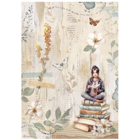 Stamperia Rice Paper - Secret Diary books| A4 for Decoupage