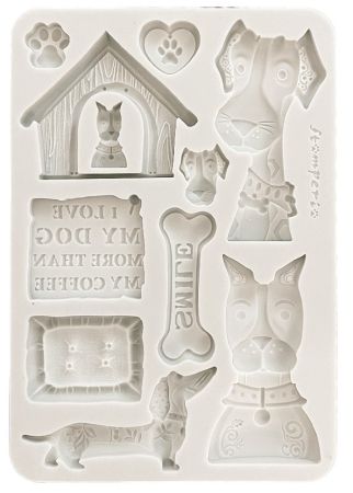 Silicon mould A5 - Furry Friends I love my dog - Силиконова форма за моделиране молд