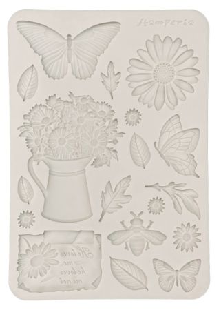 Silicon mould A5 - daisy and butterfly - Силиконова форма за моделиране молд