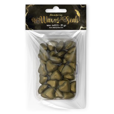 Wax Refill gr 20 Heart shape - Old gold - Восък за печати