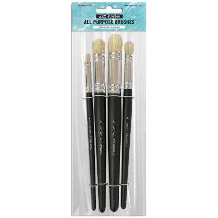 Set of 4 Art brushes size 6"-8"-2"-2/0"  - Комплект кръгли  четки 