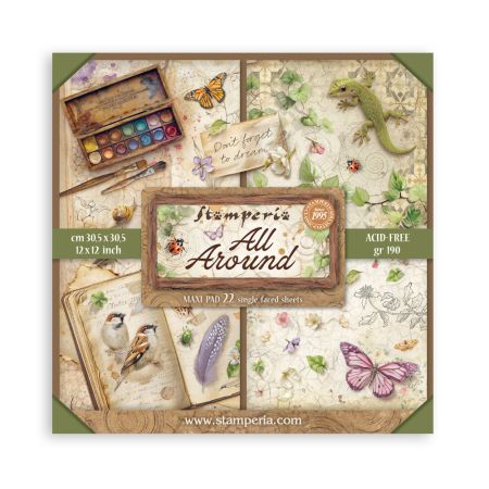 STAMPERIA 22 Pack - Single face, All Around - Дизайнерски блок 12"x12" 