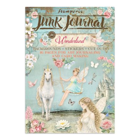 Дизайнерски блок  с елементи JUNK JOURNAL STICKERS  Wonderland